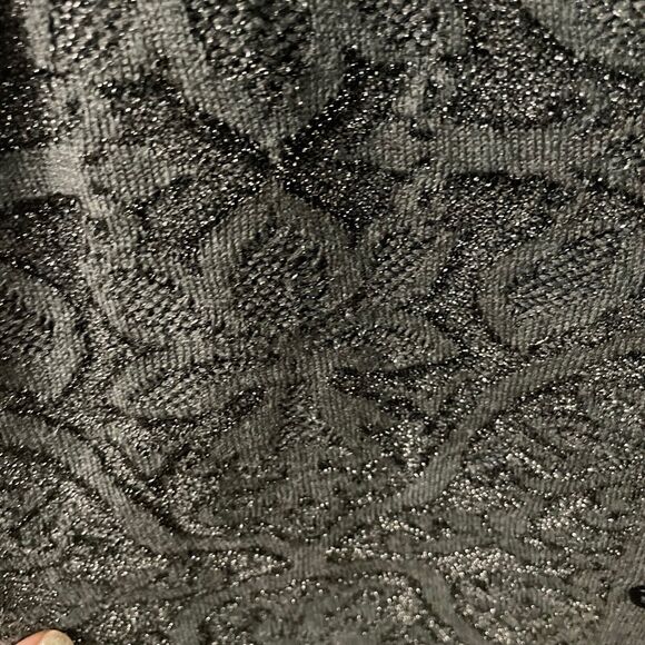 Simply Vera Wang Cardigan Size Medium Button Up Sweater Sparkly Floral Gray Grey - Picture 8 of 8